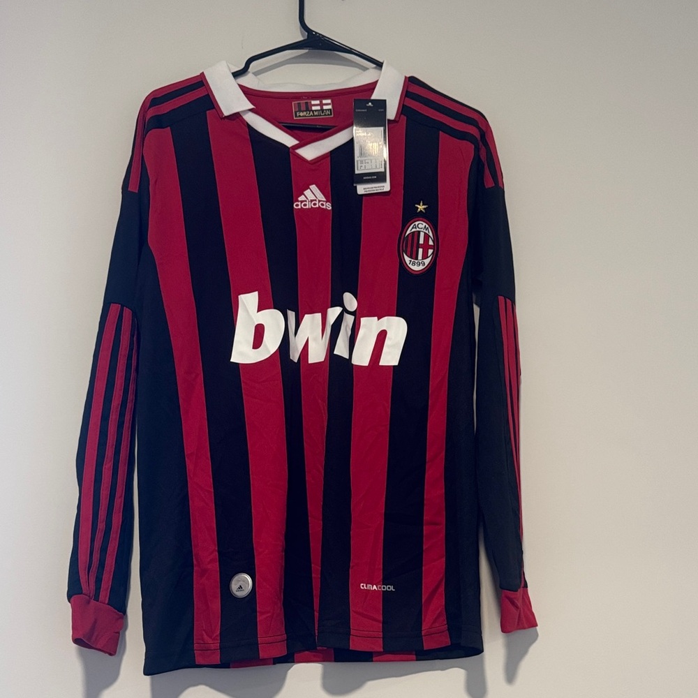 Adidas AC Milan Striped Red and Black Jersey